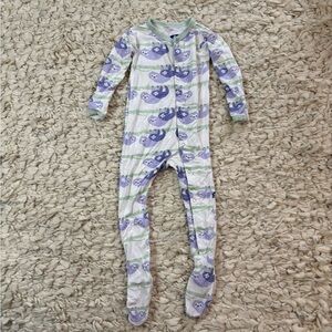 Baby KicKee Pants Sloth Footie Pajamas 9-12 Months White Purple Green